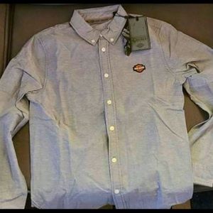 S Harley-Davidson Long Sleeve Plain Button Up